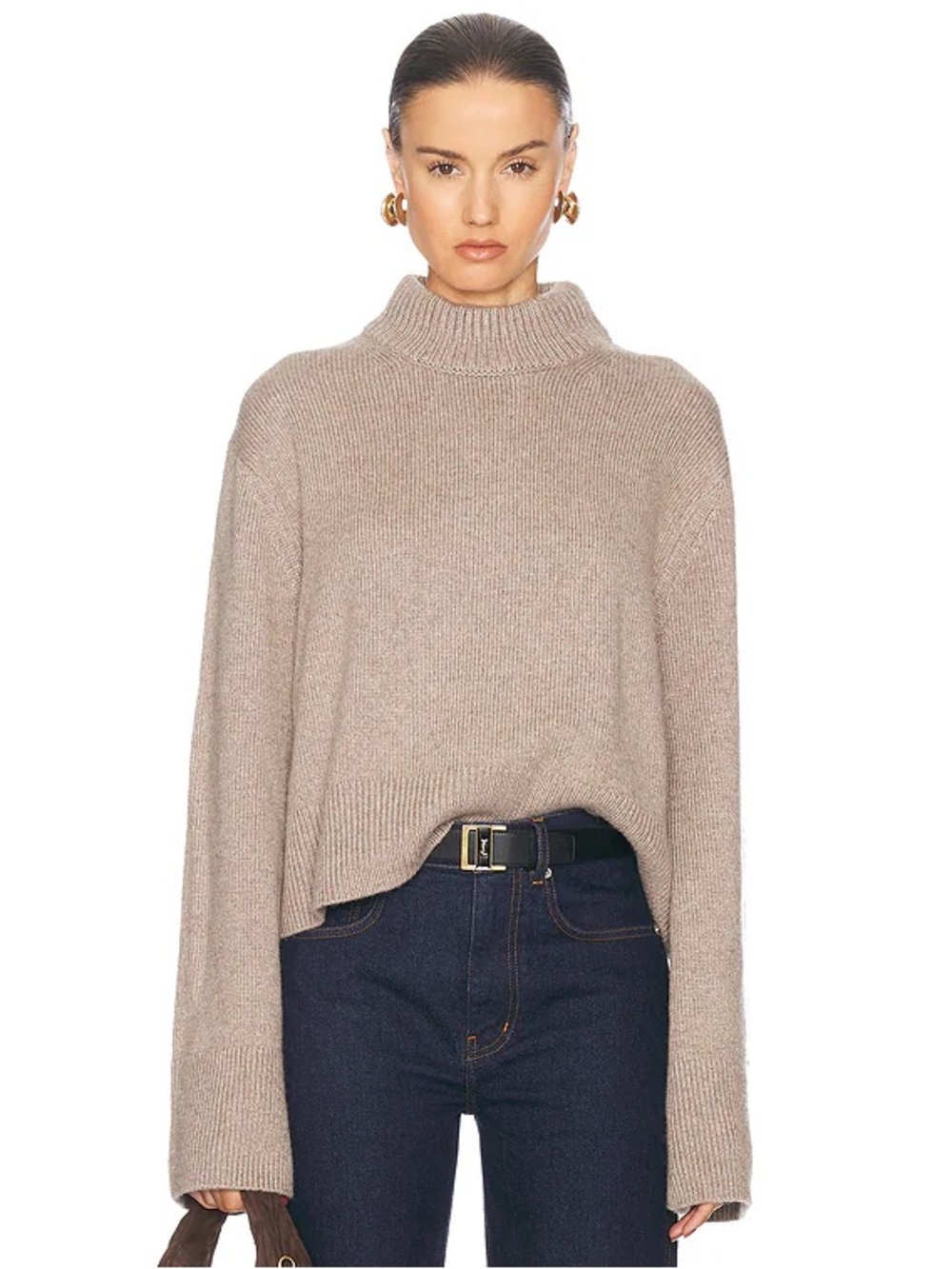 HELSA Pamelia Mockneck Wool Cashmere Sweater